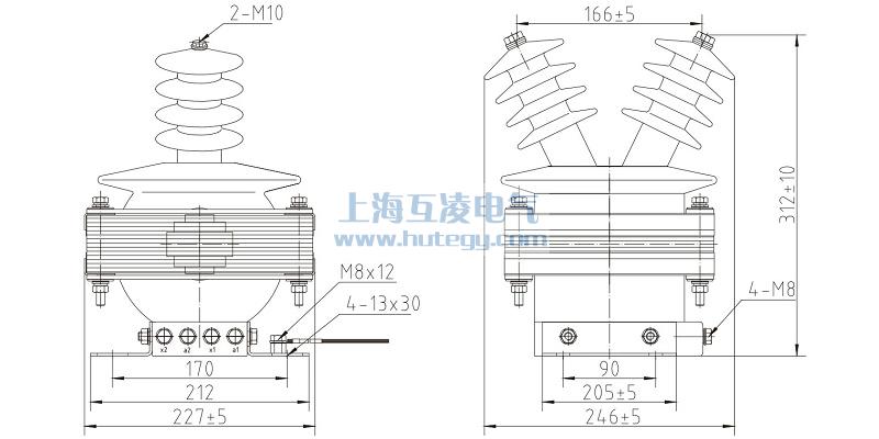 FDEG8放電線圈外形尺寸，F(xiàn)DGE8/11/√3-1.7-1尺寸圖